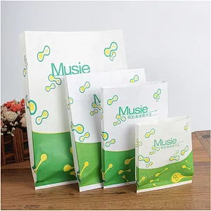 Food Grade Burger Wrapping Kraft Paper Bag , Greaseproof Paper Bag