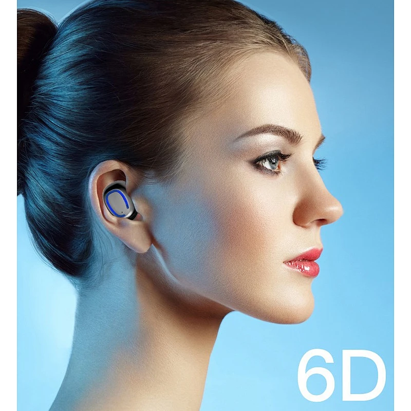 2019 high quality waterproof tws mini earbuds odm 6d wireless earbuds 5.0
