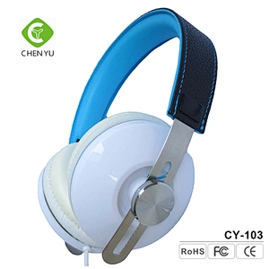 3.5mm plug stereo sound adjustable leather headband headset noise reduction wired on ear headphone