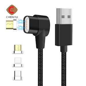 Newest product L-type 90 degrees multi universal 3-in-1 type c charging magnetic usb data cable