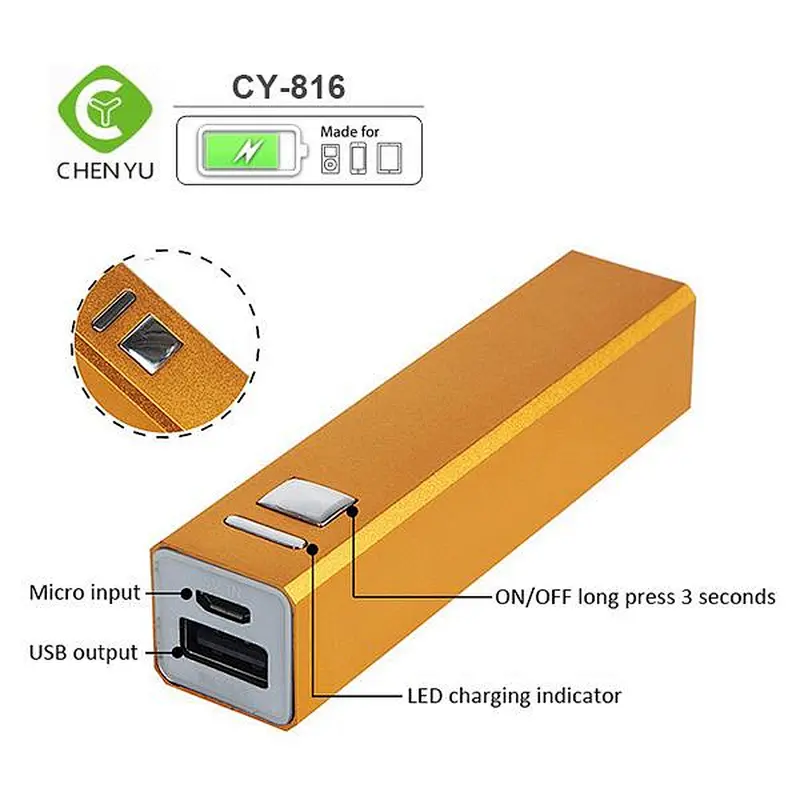 2600mAh Slim Mobile Universal External Mini Portable Power Banks
