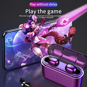 9D HI-FI 2020 New arrival LED 2000mAh power case tws wireless earphone earbuds waterproof ear buds wireless 5.0 headset pods