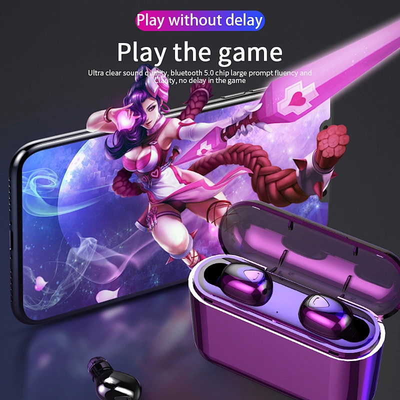 9D HI-FI 2020 New arrival LED 2000mAh power case tws wireless earphone earbuds waterproof ear buds wireless 5.0 headset pods