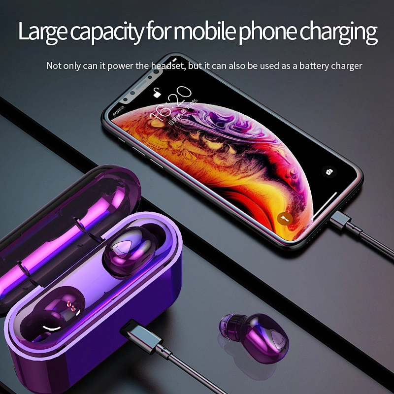 9D HI-FI 2020 New arrival LED 2000mAh power case tws wireless earphone earbuds waterproof ear buds wireless 5.0 headset pods