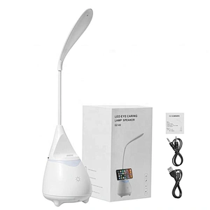 2020 New Home Office gadgets Portable Eye Caring Table Touch Lamp Flexible With Wireless Bluetooths Speaker