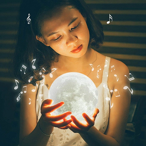 2020 New Products LED lamp moon wireless remote control speaker portable wireless night light moon speaker