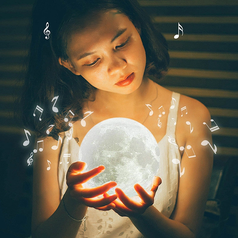 2020 New Products LED lamp moon wireless remote control speaker portable wireless night light moon speaker