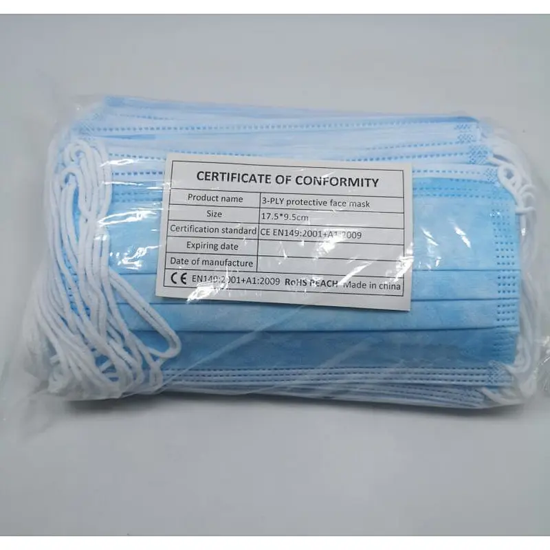 Certified Factory Supply 3 ply Face Mask Disposable Mask Large Stocks Face Masks with Fast Delivery time
