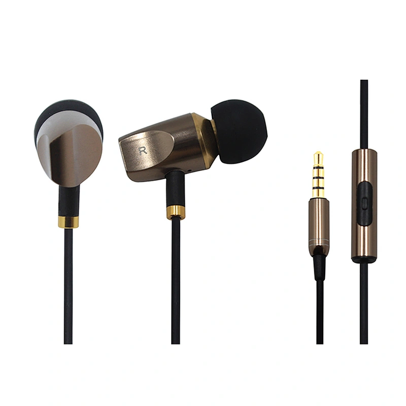 High quality metallic stereo in-ear wired earphone for mobile phone