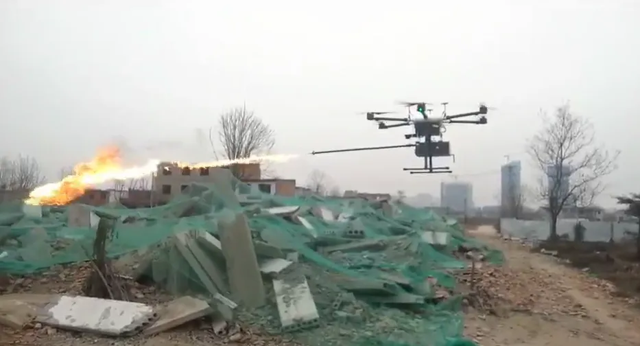 fixed wing mapping drone in extingwisher