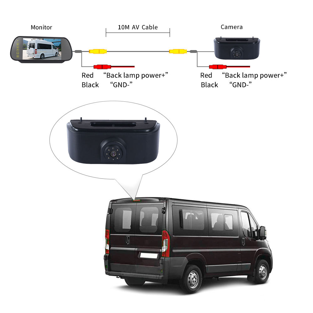 fiat ducato 2007-2015 oem brake light reversing camera