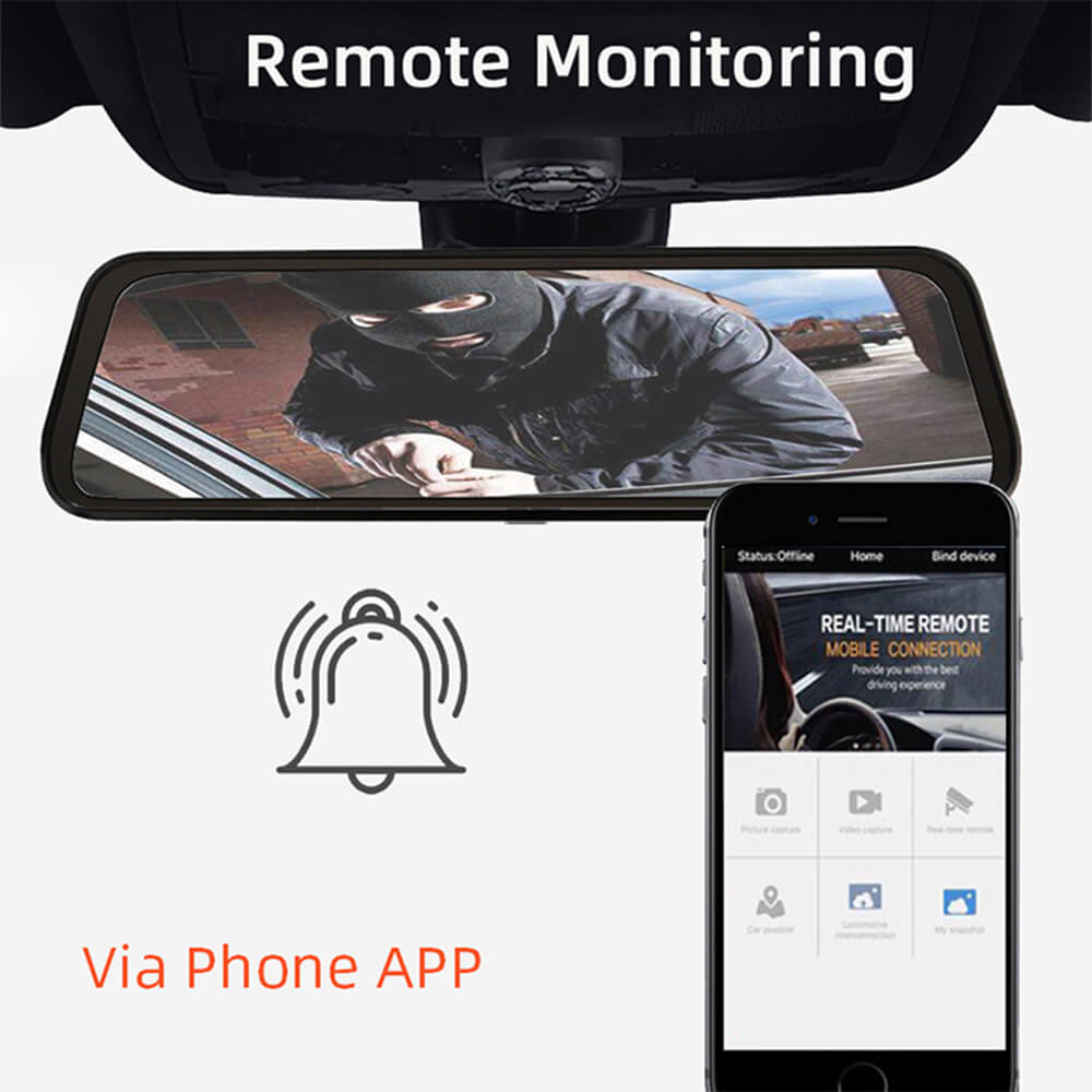 dash cam with remote monitoring in car dash camera