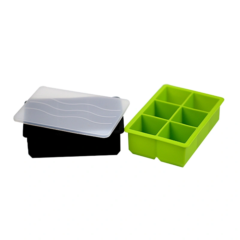 Factory 6 Blocks Ice Cube Silicone Ice Cube Tray Rectangle Ice Mould Maker
