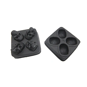 批发时尚冰工具Skullcandy形状食品级硅胶冰格托盘模具