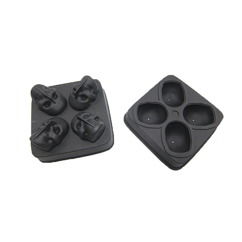 批发时尚冰工具Skullcandy形状食品级硅胶冰格托盘模具