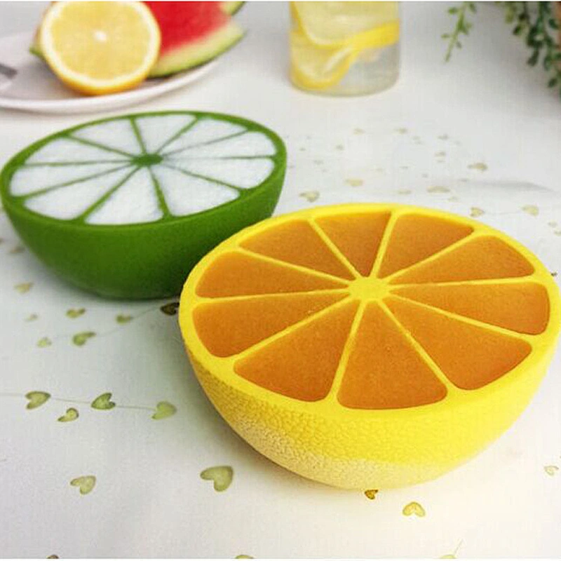 Novelty Flexible  Homemade Lemon Silicone Ice Cube Tray