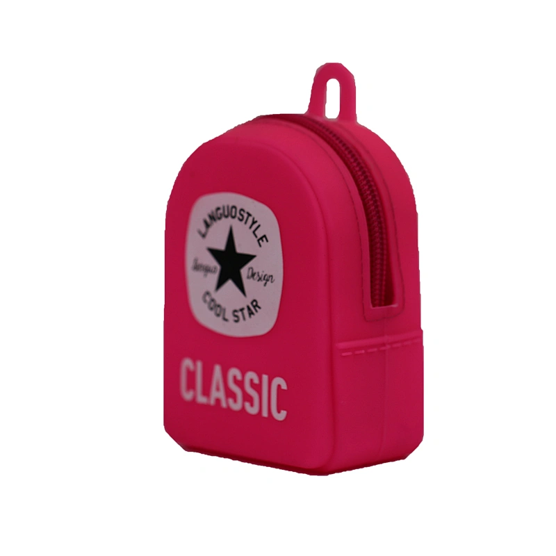 2018 New Design Wallet Holder Custom Backpack Shape Food Grade Silicone Coin Purses For Gifts