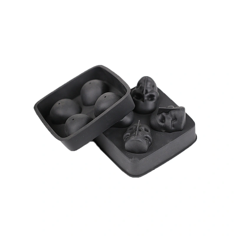 批发时尚冰工具Skullcandy形状食品级硅胶冰格托盘模具