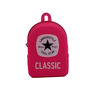 2018 New Design Wallet Holder Custom Backpack Shape Food Grade Silicone Coin Purses For Gifts