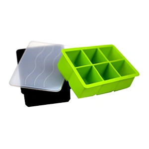 Factory 6 Blocks Ice Cube Silicone Ice Cube Tray Rectangle Ice Mould Maker