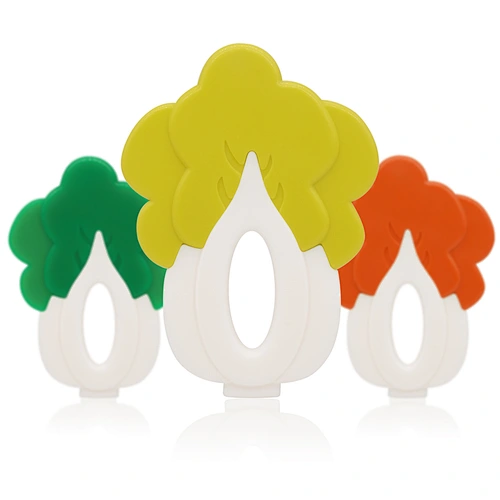Factory Price 100% Food Grade Fancy Silicone Baby Cabbage Teether Toy