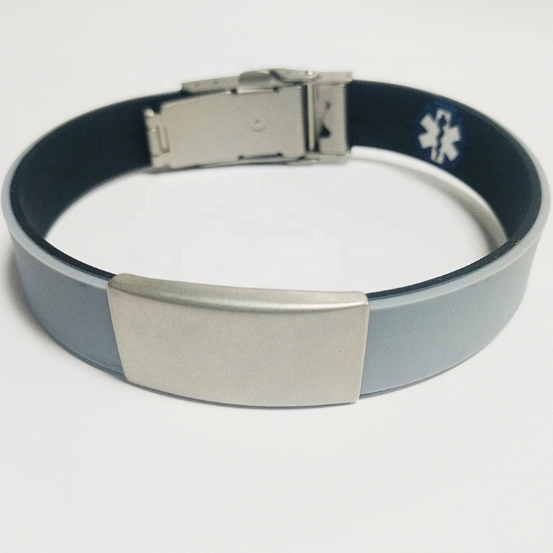 Official ID Wristband with Medical Alert Badge Silicone Clasp Personalized ID Bracelet