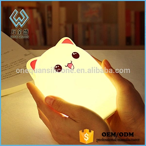 Creative Soft Silicone Cute Night Light Cartoon Bear Design and Sensitive Night Lamp Warm White & 7 LED Color
