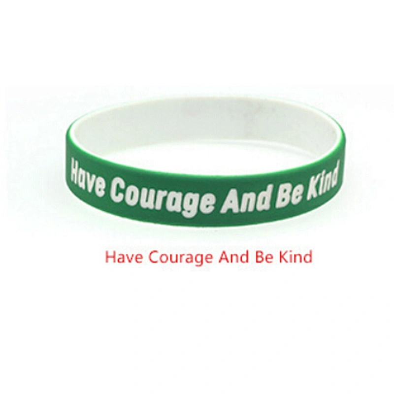 Inspirational Silicone Bracelets Rubber Band Wristbands double color