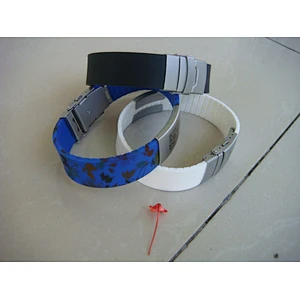 high quality stainless steel engrave plate for silicone wrist band
