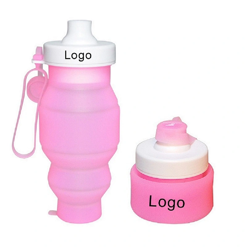 Custom wholesale outdoor silicone foldable clear water bottle for sport