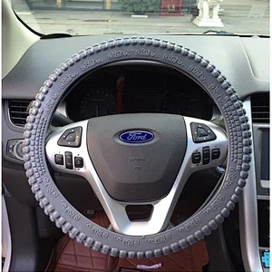 Silicone Anti-slip Car Steering Wheel Cover Novel Geometrical Pattern Universal 14-15 inch
