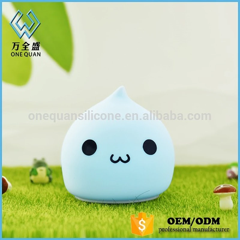 Water-drop Design Colorful Night Light LED Nightlights with Soft Material