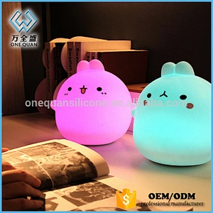 Night Light LED bunny Lamp Silicone Remote Control 7 Different Color for Kid Bedroom.