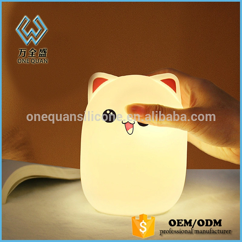 Creative Soft Silicone Cute Night Light Cartoon Bear Design and Sensitive Night Lamp Warm White & 7 LED Color