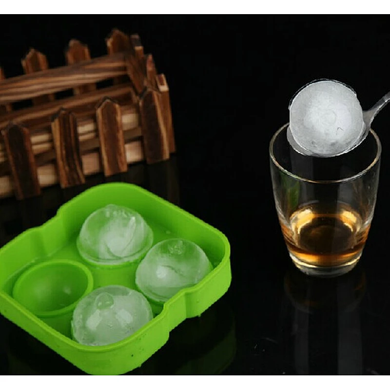 4 holes silicone ice ball mold/round ice ball tray/ ice ball maker