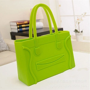 Colorful Jelly handbag silicone transparent bags cany women tote bags