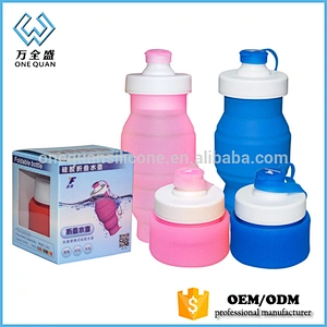 wholesale silicone travel foldable water bottles