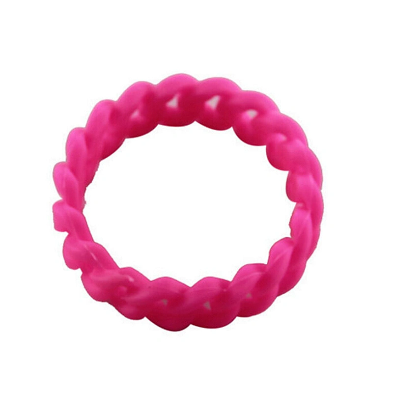 Wholesale Multicolor custom braided rubber bracelets / silicone braided bracelets