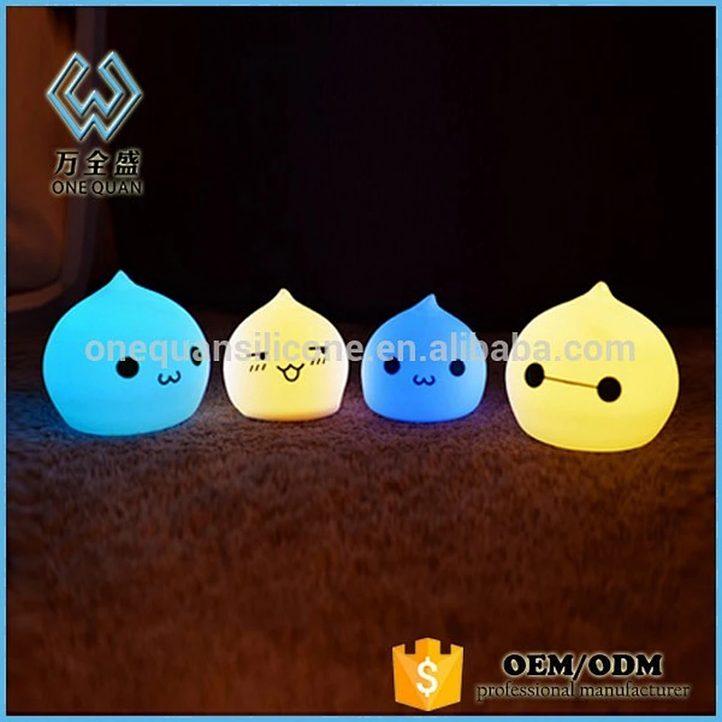 Water-drop Design Colorful Night Light LED Nightlights with Soft Material