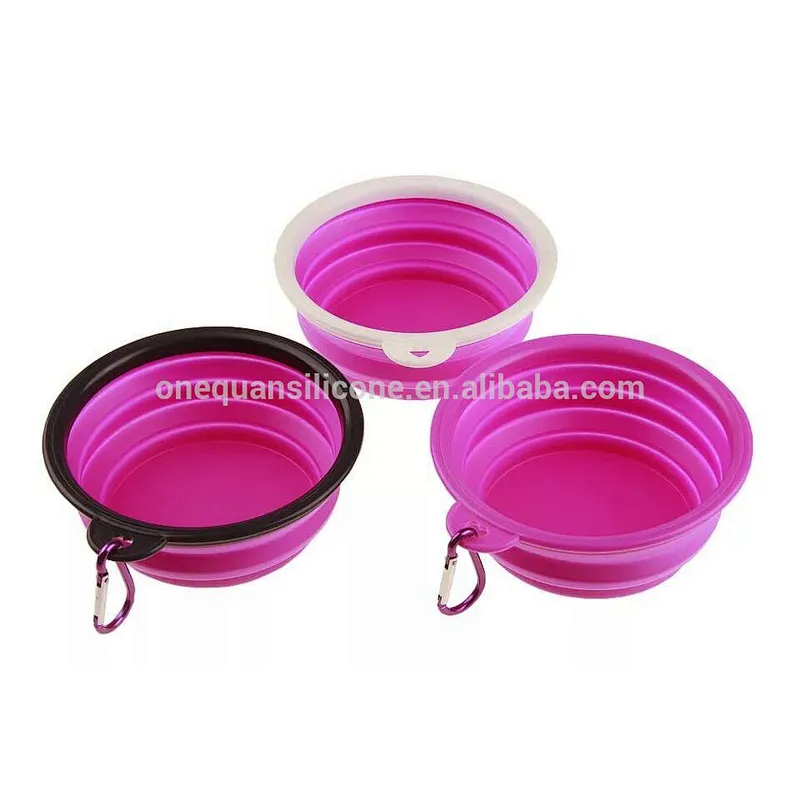 Collapsible Dog Bowl Food Grade Silicone BPA Free FDA Approved Foldable Expandable Cup Dish for Pet Cat Food Water Feeding Por