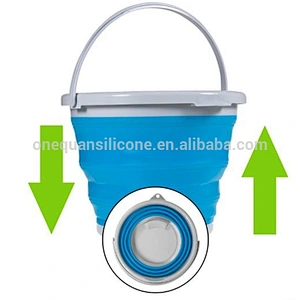 Living Foldable Healthy Silicone Bucket 5-Litre,10-Litre, Fashion Collapsible folding pail for Home kitchen Camping Gardening