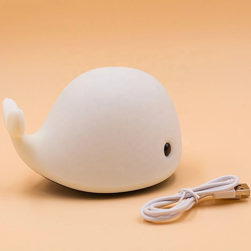 Whale Shape 7 Colors Emergency Light Rechargeable Night Baby Lamp