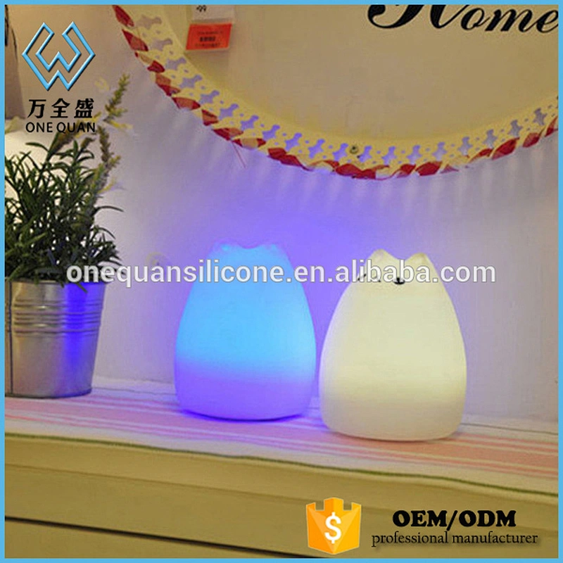 Silicone Pvc Led Cat Night Light With Color Change