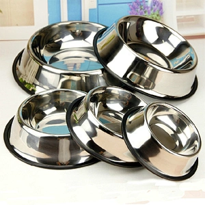 Stainless Steel Dog Bowl with Rubber Base for Small/Medium/Large Dogs Pet feeder