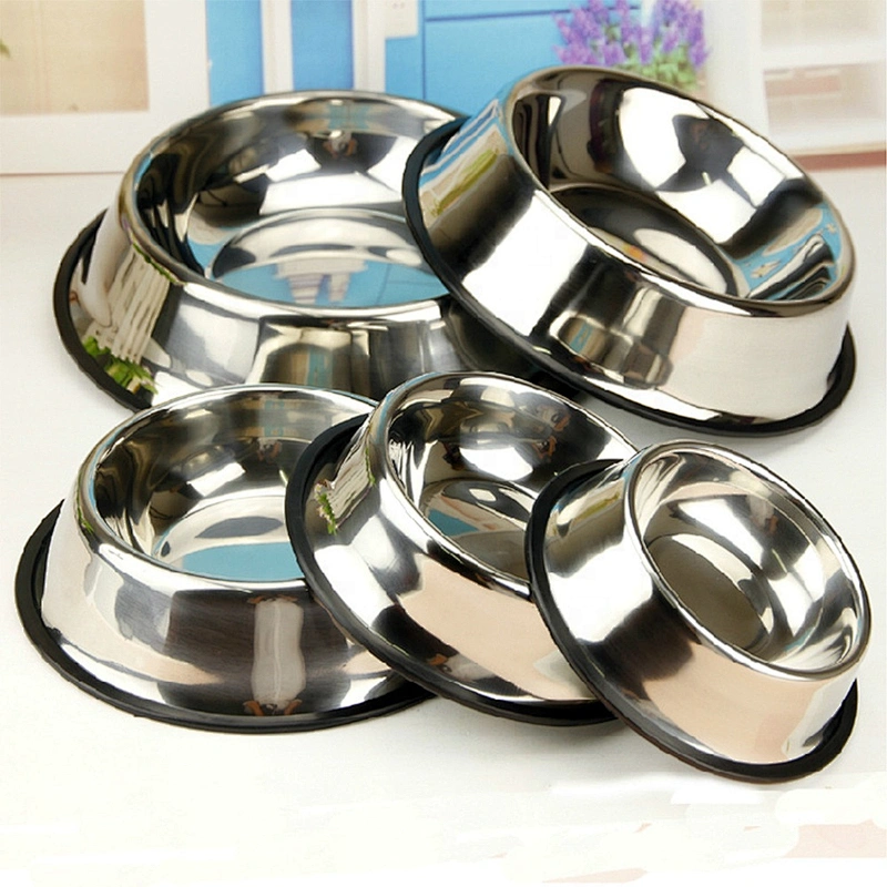Stainless Steel Dog Bowl with Rubber Base for Small/Medium/Large Dogs Pet feeder