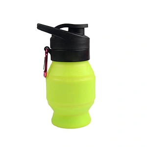 Portable 530ML Folding Silicone Water Bottle For Sports or Travel
