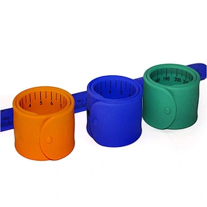 Silicone rubber slap ruler bracelet wristband for kids and office work