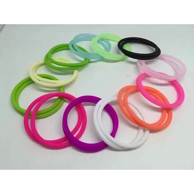Cheap price no slip grip bright jelly ponytails colorful elastic rubber hair band with charm