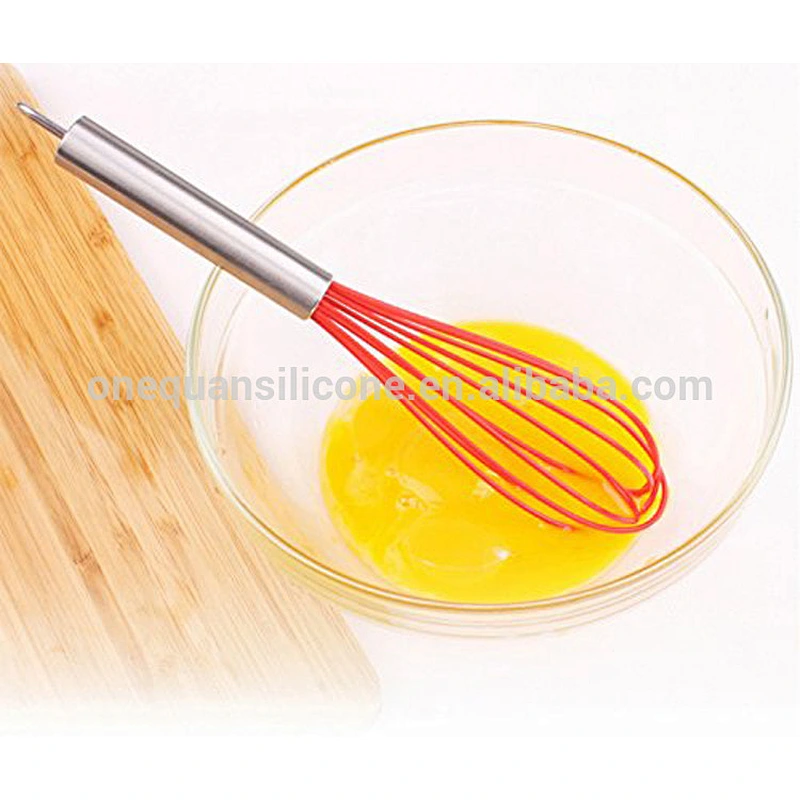 Food Grade silicone whisk with stainless steel handle