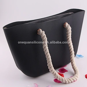Hemp Rope Silicone Candy Color Beach Bag Europe And The United States Fashion Beautiful Open Hollow Bag